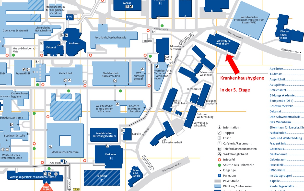 Universitatsklinikum Essen Krankenhaushygiene Lageplan